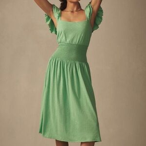 *Anthropologie Nation Los Angeles Brittani Smocked Waist Midi Dress